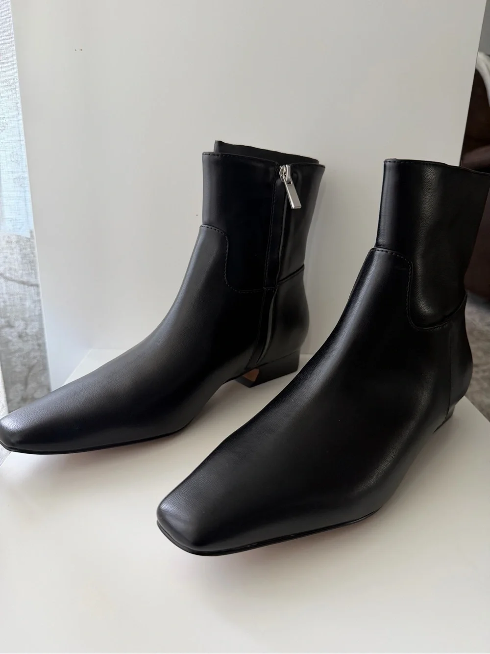 FREE PEOPLE Easy Does It Vegan Black Snip Toe Ankle Boots- Size 7.5 & 8
